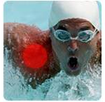 Swimmer with highlighted shoulder